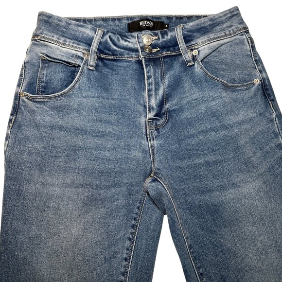 EUC Hudson Women's Blue Straight Leg Jeans Size 4 - Picture 3 of 10